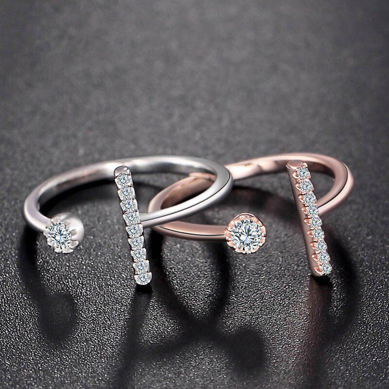 Tancise 925 Silver Ring with Zircon   for Women Geometric Shape Open Rings Fashion Fine Jewellery Wedding Party Gifts