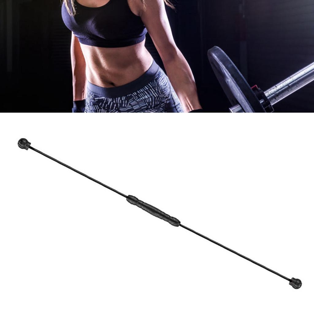 Elastic Fitness Bar Counter Function Muscle Training Ergonomic Handle Fitness Exercise Bar for Home Gym Outdoor Black Detachable Type with Counter