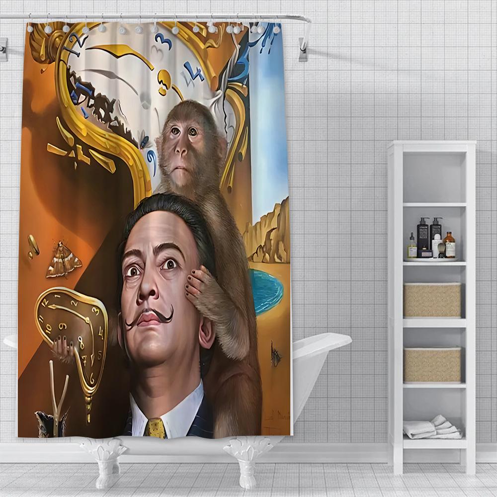Salvador Dali Contemporary Pop Realism Painting Shower Curtain Waterproof Polyester Fabric Bath Curtains Bathroom Decor Curtain