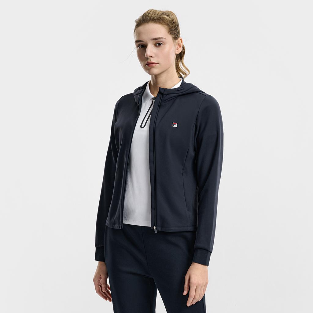 Fila Tennis Minimalist Classic Fashion Retro Sports Casual Tennis Versatile Comfortable Hooded Jacket Women jackets Sky-Blue A11W613511FBU