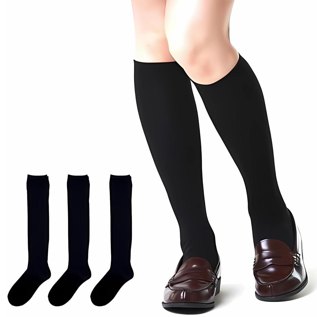 Compression Organic Made In Soft Compression Compression Compression Beautiful Standing Students Number Socks, Cotton, Knee-high Socks, Women's,