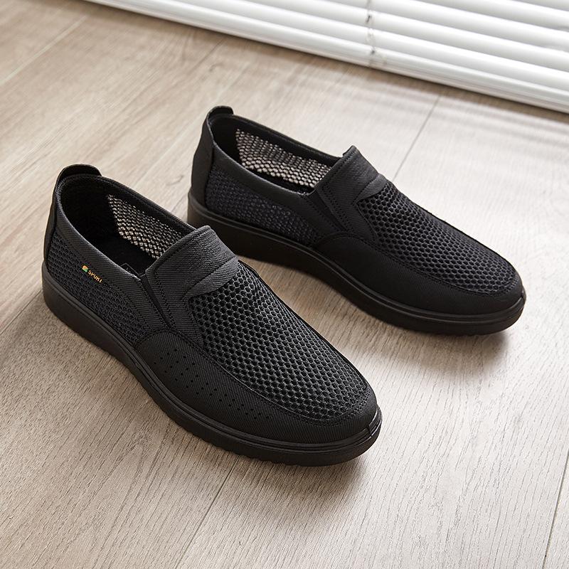 Men's Breathable Mesh Slip-On Shoes, Spring-Summer, Casual Plus Size