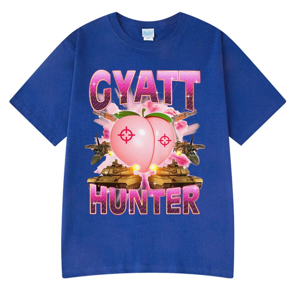 Vtipná trička Gyatt Hunter Vtipné Meme Tričko Pánská Bavlna Klasické Top Značkové Pánské Oblečení Streetwear Vintage Dámské Tričko