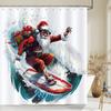 Christmas Santa Claus Snowman Print Bathing Curtain Bathroom Shower Curtain With Hooks bathroom home decor and accessories