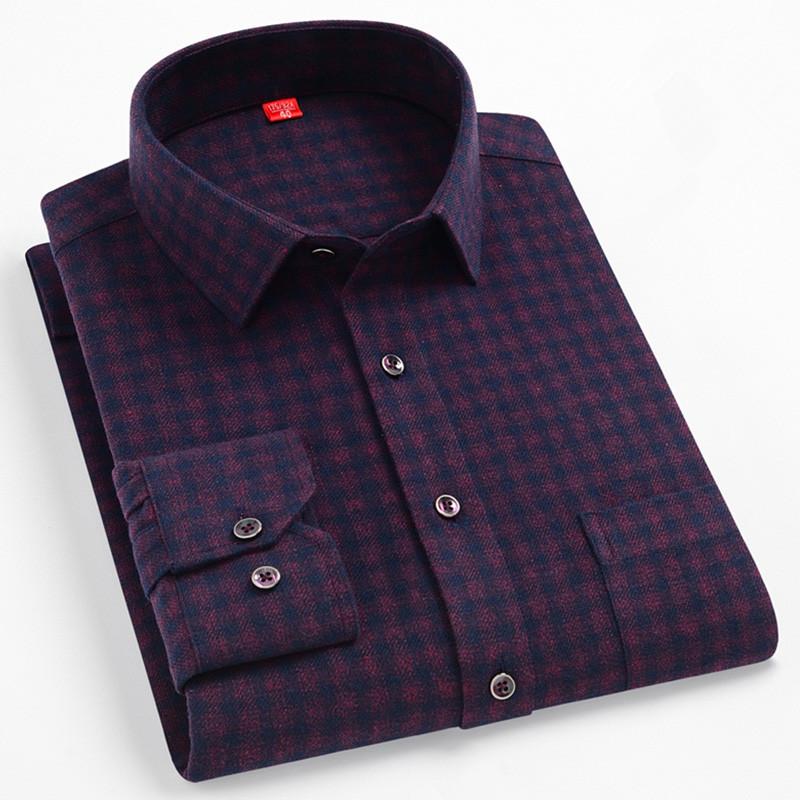 High Quality Men's Autumn New Long Sleeve Shirt Soft Fit British Style Home Leisure 100% Cotton Plaid Stripe Outdoor Travel Tops