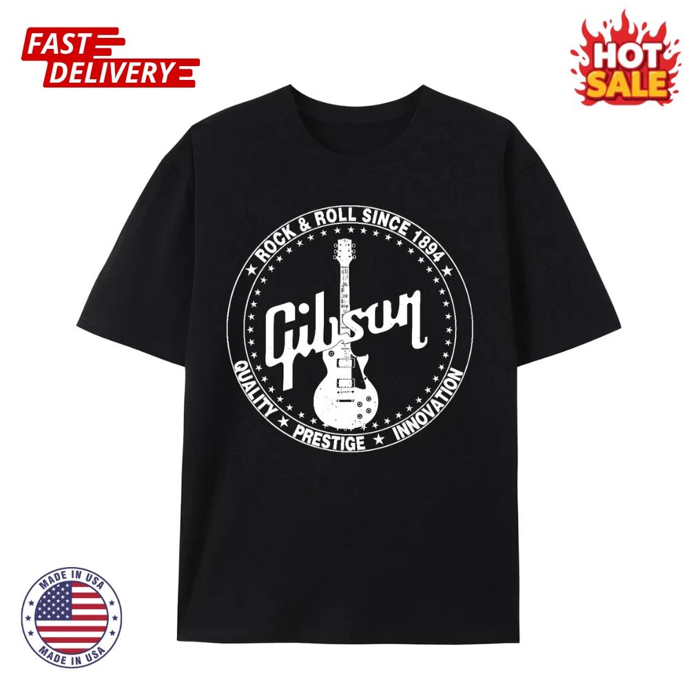1894 Comfortable Cotton Gibson Rock-Inspired Round Neck Short Sleeve T shirt for XL