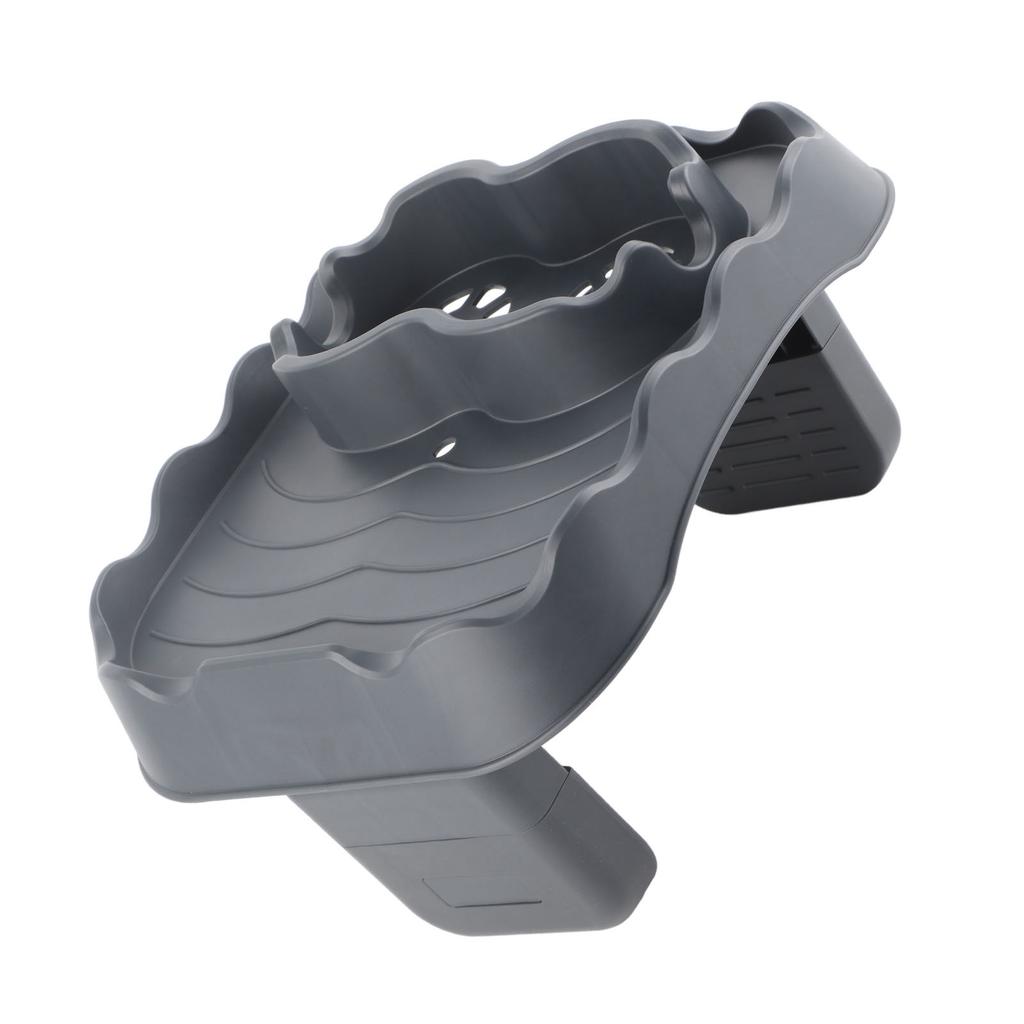 Vassoio da Tavolo per Vasca Idromassaggio con Fori di Drenaggio Antiscivolo Regolabile Tavolino Laterale per Vasca Idromassaggio Piscine SPA Vasca da Bagno Grigio