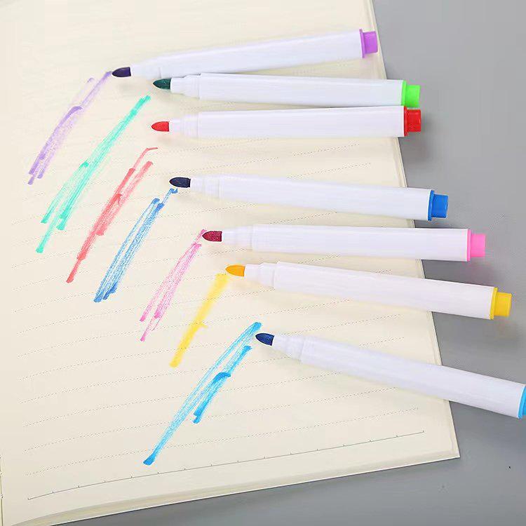 8 Colors Bagged Erasable Water-Based Whiteboard Markers with Brush for Drawing