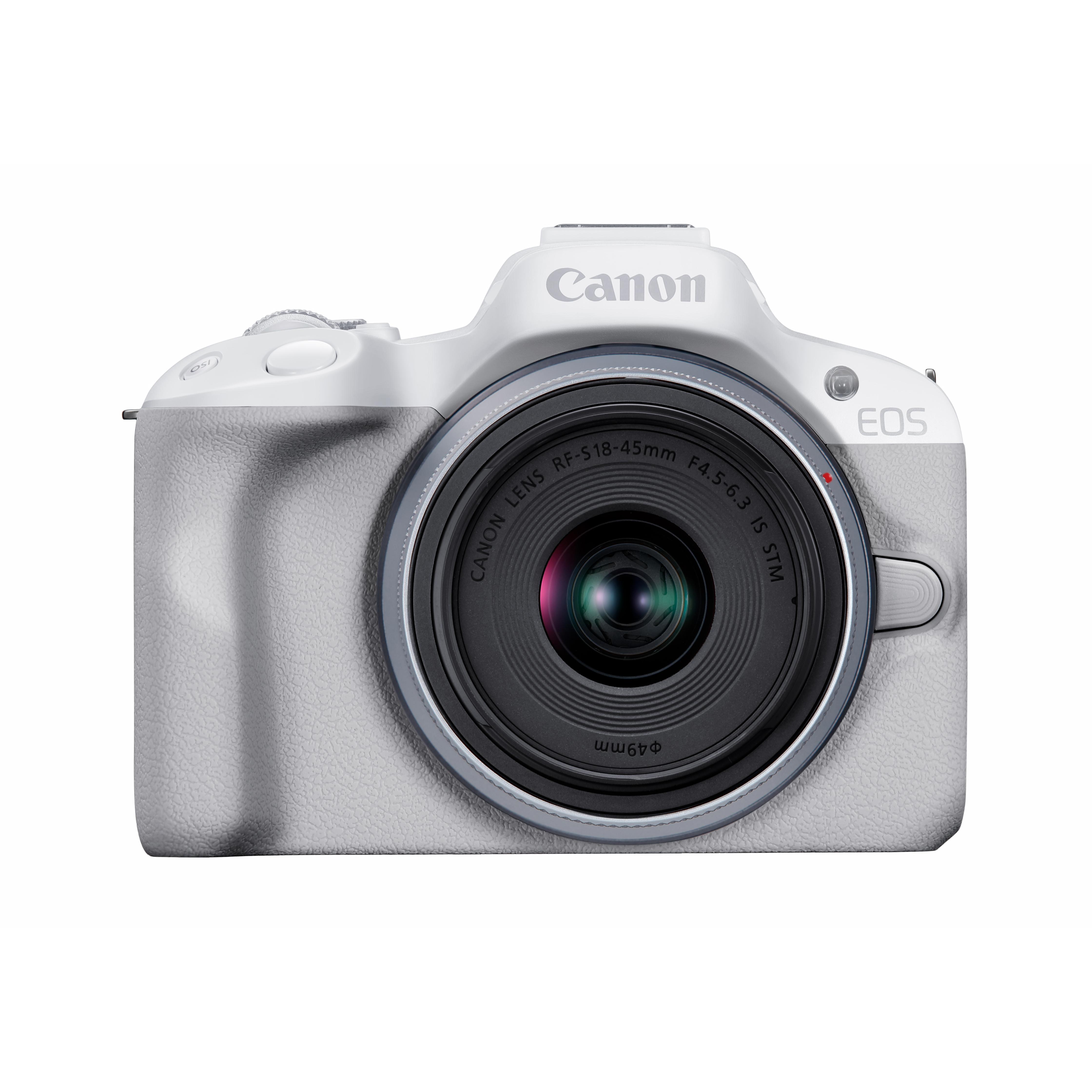 

Canon EOS R50 Mirrorless camera + RF-S 18-45mm F4.5-6.3 IS STM Zoom Lens білий