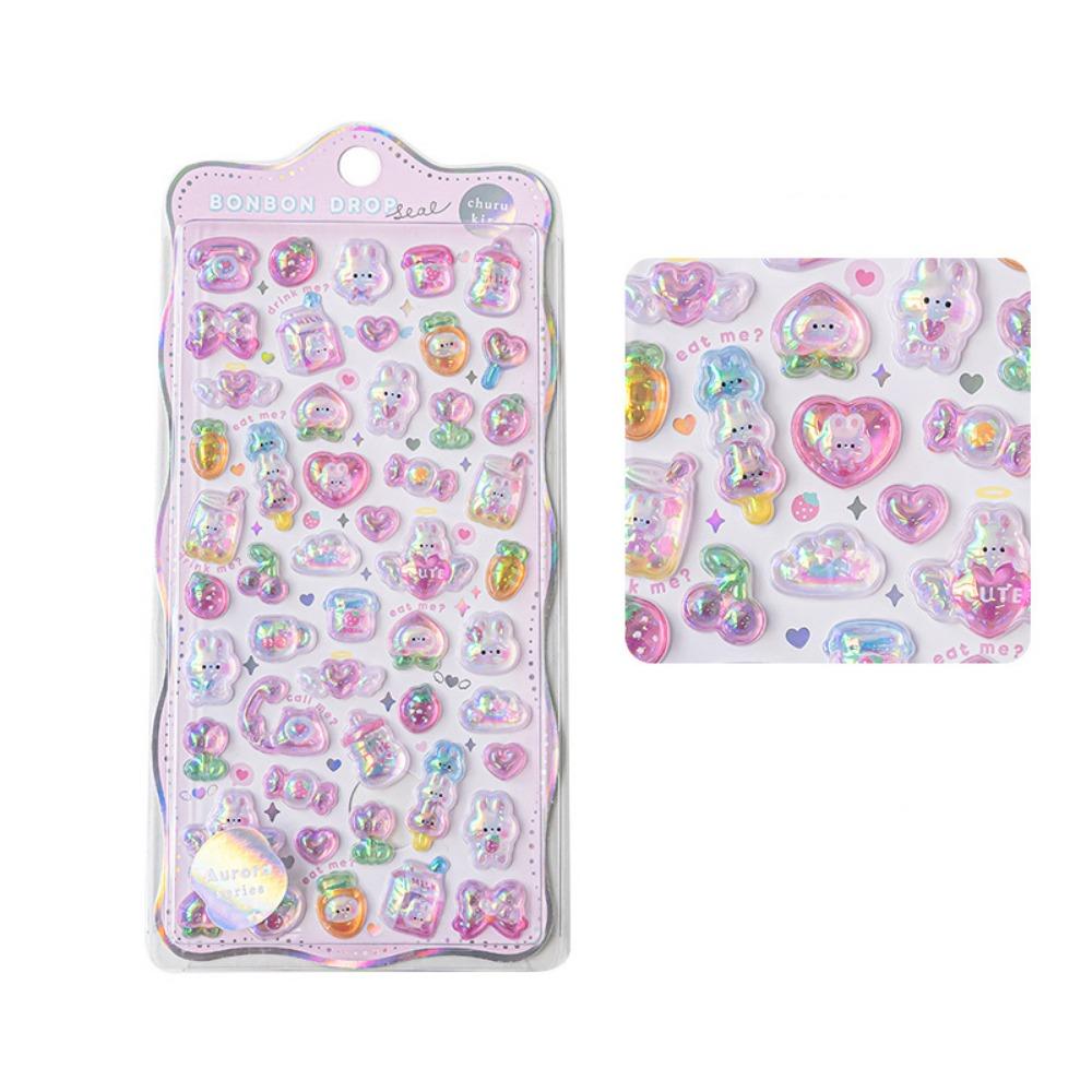 Aesthetic 3D Decor Stickers Cute DIY Toy Stickers Funny Candy Animal Drop Sticker  Decoration