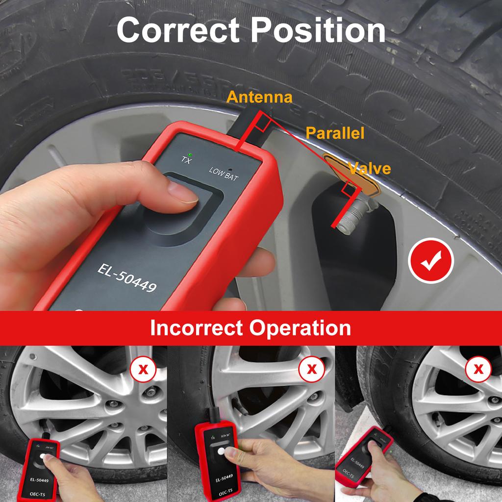 Automobilreifen TPMS Reset Aktivierungswerkzeug EL-50448 OEC-T5 Reifendrucküberwachungssensor Geeignet für Ford/GM Modelle