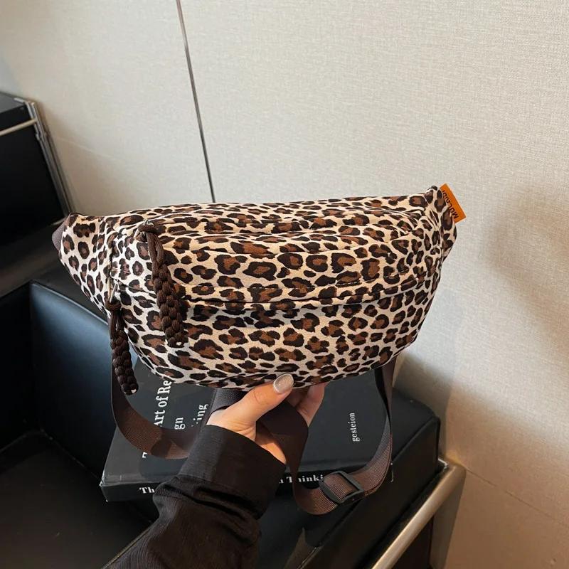 

Women s Leopard Print Chest Bag, Autumn/Winter Fashion Crossbody Bag, Trendy Sporty Multifunctional Waist Bag Waist Packs bolsa
