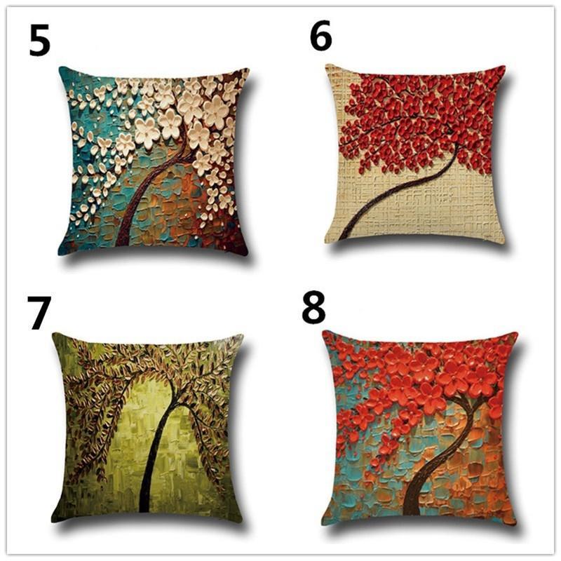 Vintage Flower Pillow Case Cushion Cover Mural Fall Tree Cherry Sofa Decorative Vintage Flower Pillow Case Cushion Cover Mural Fall Tree Cherry Sofa Decorative