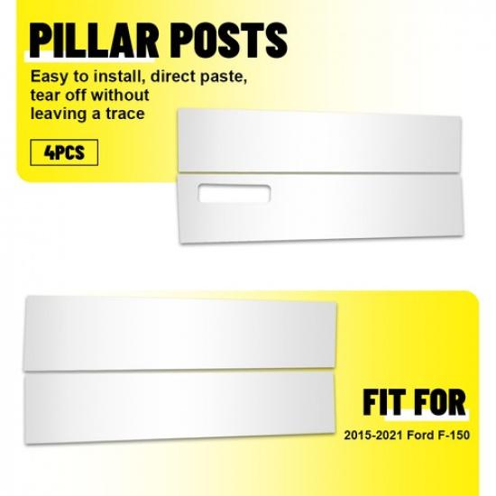 Polycarbonate Door Window Pillar Molding Fit Posts 2015 Trims F-150 2016-21 Ford