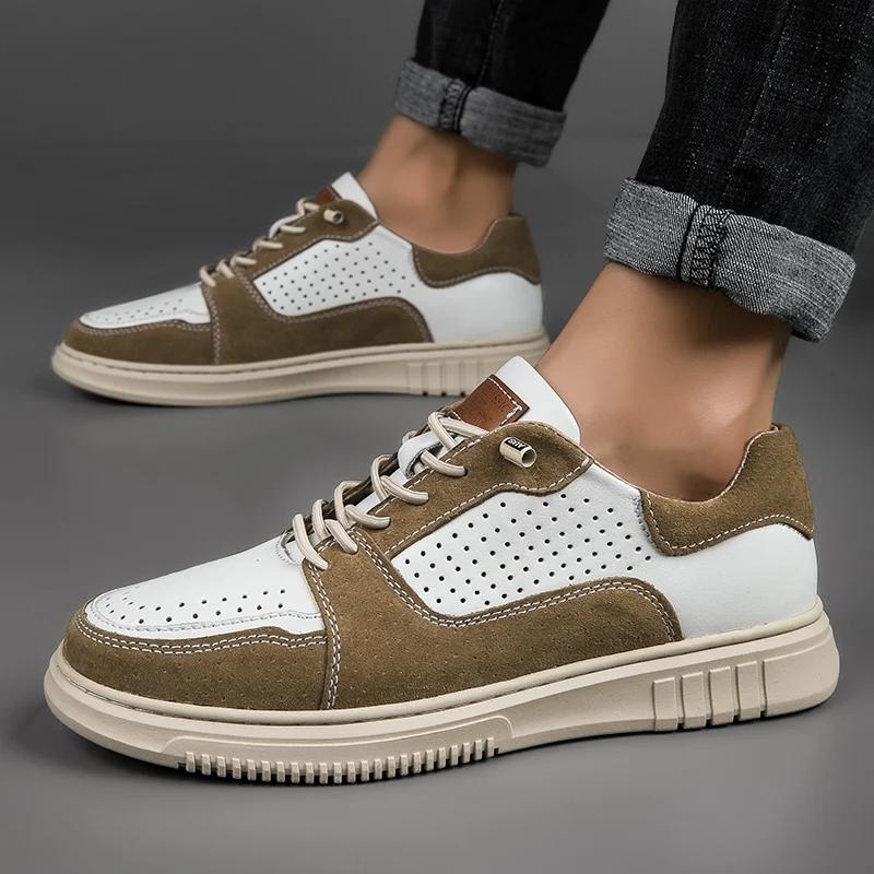 Fashion Autumn Spring Hot Sales Men's Shoes Round Head Comfortable Board Shoes Men Sneakers Spring Breathable Hollow Casual Sports Shoes