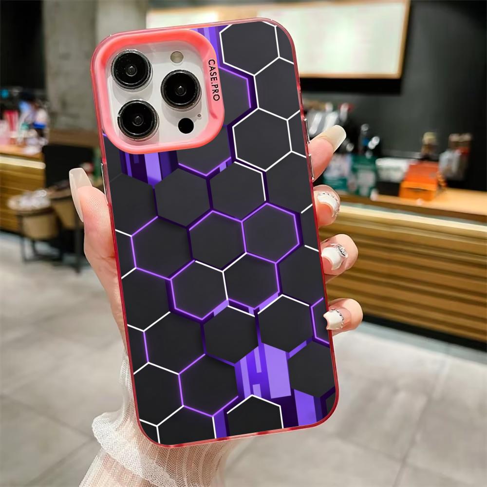 Honeycomb pattern phone case suitable for iPhone 17 16 15 14 13 12 11 Pro/Max/Plus anti drop and shockproof back cover