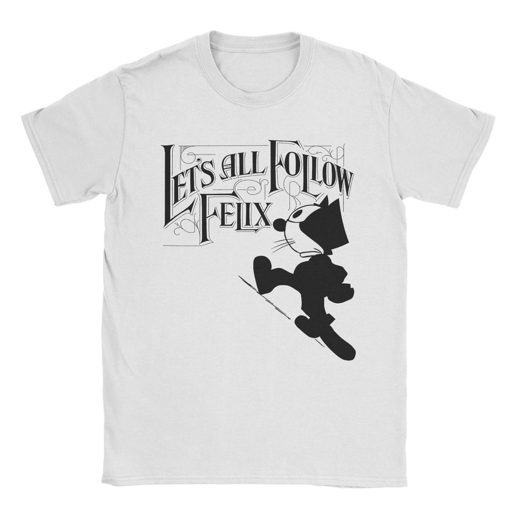 T-shirt à Manches Courtes Imprimé Graphique pour Hommes Femmes F-Felix le Chat Dessin Animé 100% Coton Vêtements T-shirts