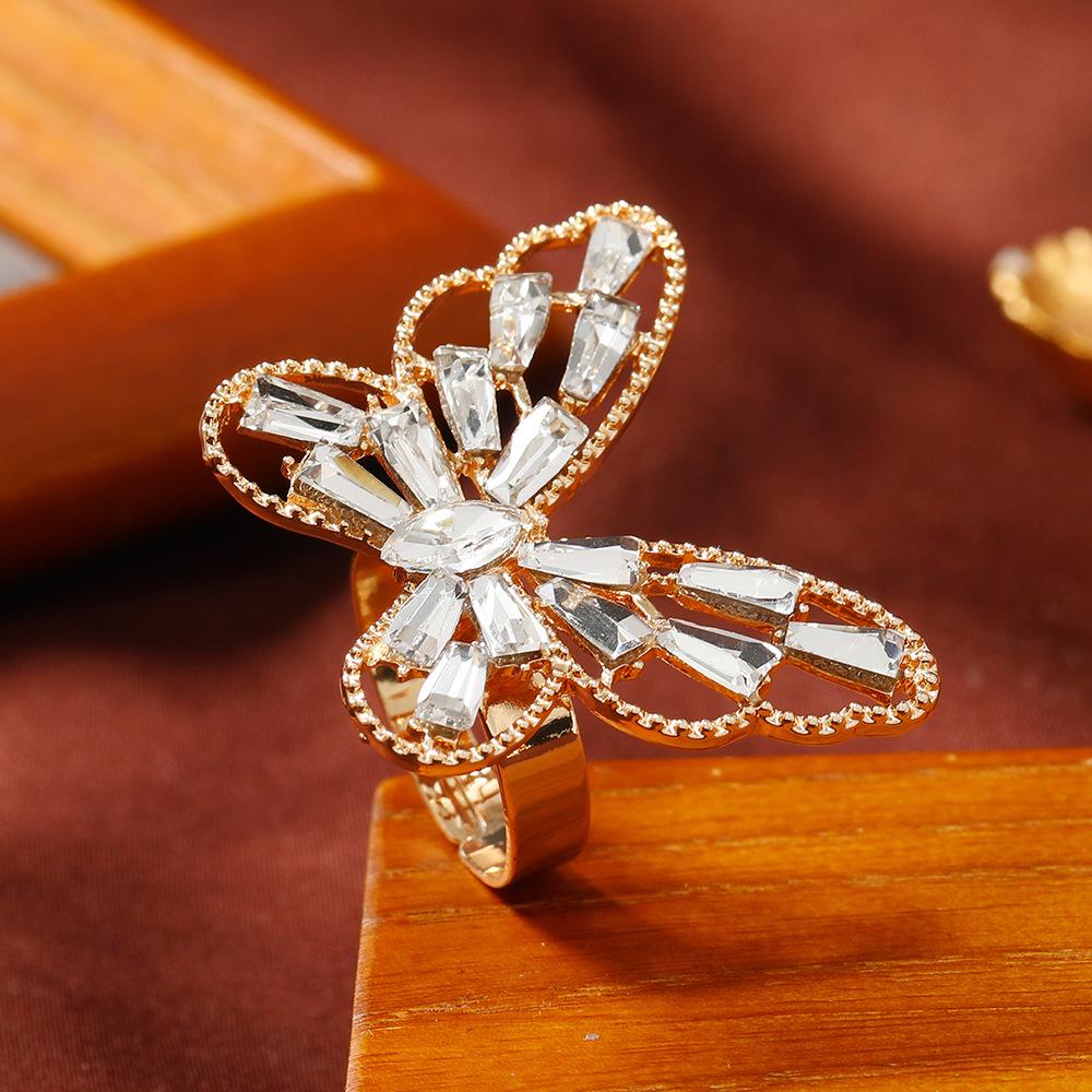 Korean Style Shiny Butterfly Ring - Women's Openable Fairy Index Finger Jewelry