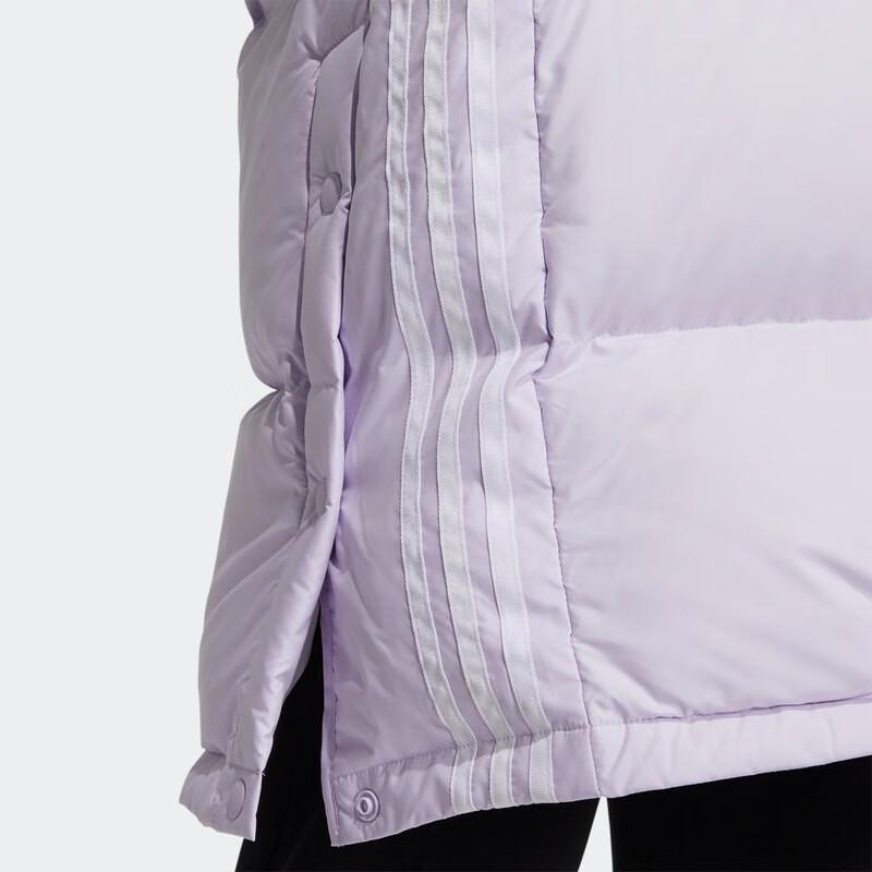Adidas Neo Womens Super Down Puff Windproof Warm Casual Sports Solid Color Hooded Down Jacket Winter Women Jacket Light-Purple GJ8809