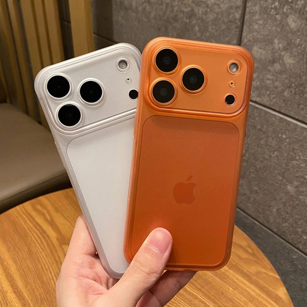 Ultra Thin Clear Matte Shockproof Phone Case For iPhone 17 16 12 15 13 14 Pro Max 17Pro 17 Air Translucent Lens Protection Cover