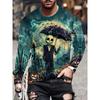 Fashion Men's Creative Portraits Animals 3D T-shirt Comfortable Soft Breathable Loose Large Casual Sports Versatile Round Neck Long Sleeve T-shirt