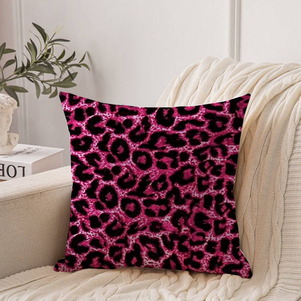 Pink Leopard Pattern Pillow Case Home Decor Throw For Sofa Bed Car Room Decor Gift Idea