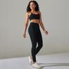 Ribbed Seamless Yoga Set Women Workout Clothes Gym Sportswear High Waist Leggings 2Pcs Sports Suits