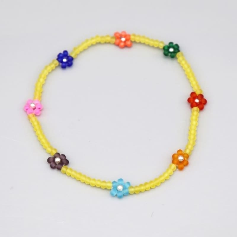 BONBEAU Flower Crush Multi-color Beads Bracelet Smile Charm Multi-color Flower Bead Bracelet