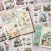 ABBY-Autocollants pour Journal Junk Garden, Fournitures Scrapbooking 50 Feuilles, Aquarelle Pour Adultes Vert
