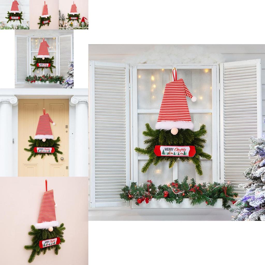 Neue Weihnachtsdekoration Entzückende gesichtslose Puppe Baumschmuck Festlicher Elfenkranz Gnom Türhänger