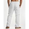 2026 Men's Linen Summer Pants Beach Pants Drawstring Vertical Stripes Straight Casual Breathable Comfortable Long Trousers