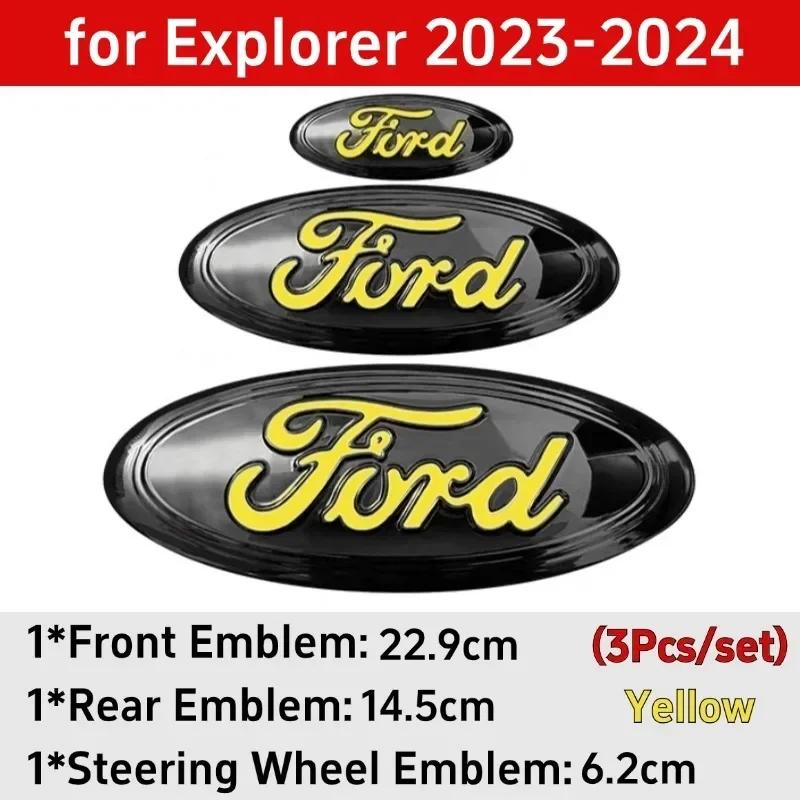 Autoaufkleber Ford Neu 2025 Heißes Metall Auto Front Heck Logo Aufkleber für Ford Edge Taurus Explorer Escape ST Kuga Mondeo Focus Equato