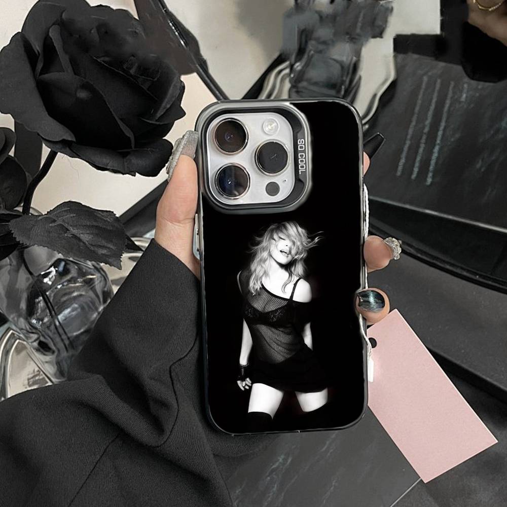 Singer M-Madonna Phone Case For iPhone17, 16,15,14,13,12 Pro Max Black Candy Matte Shockproof Cover