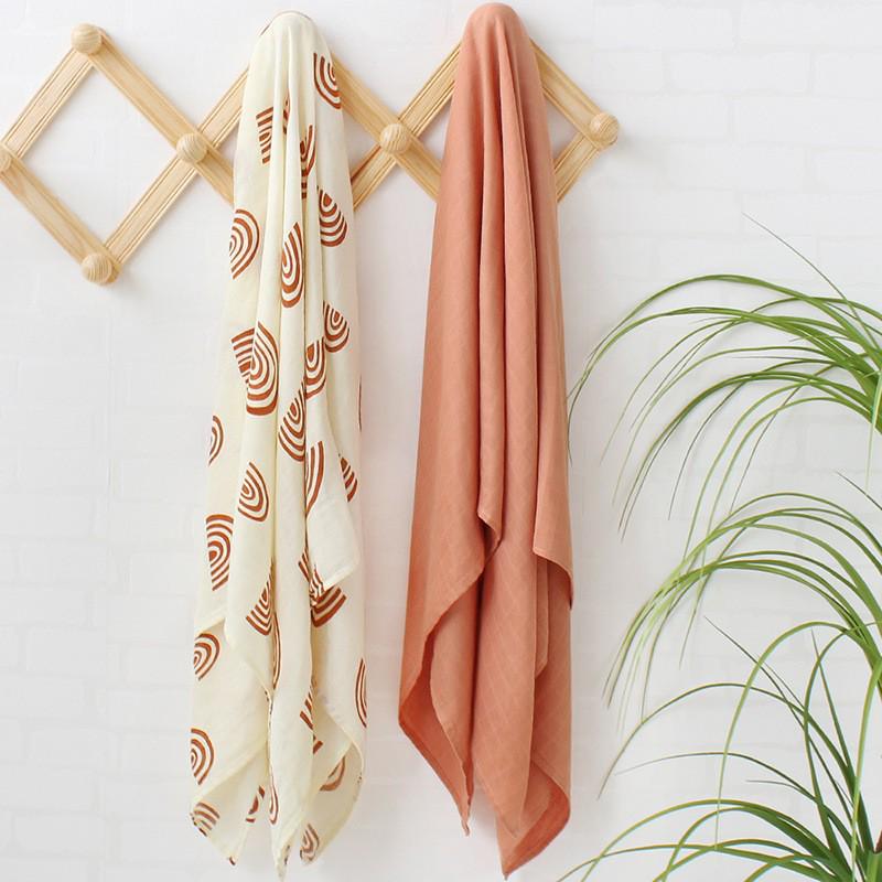 Double Layer Bamboo Cotton Muslin Swaddle Blanket for Newborns