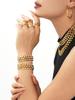 European-American Luxe Three-Row Rivet Necklace & Bracelet Set - Durable, Stainless Steel, Trendy Jewelry.
