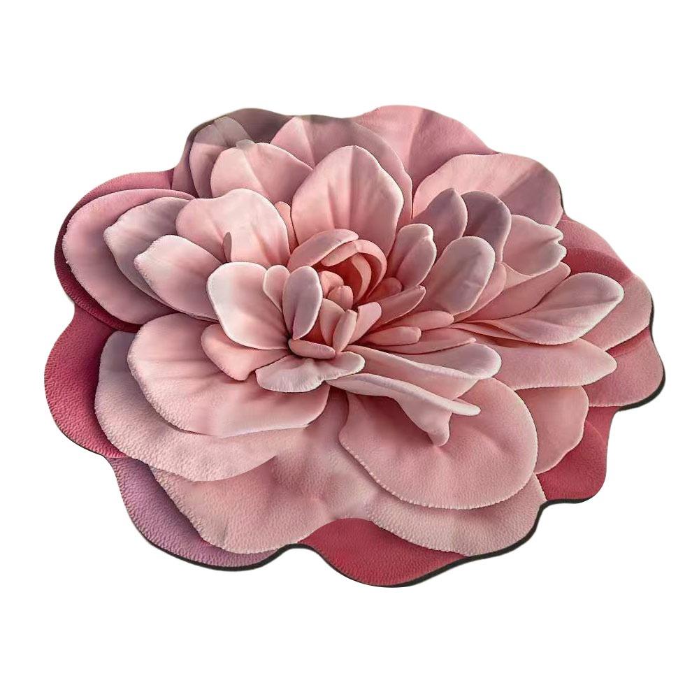 3D Plush Vision Flower Carpet Soft Absorbent Bathroom Floor Mat Non-slip Decorative Carpet for Living Room Tea Table Bedside