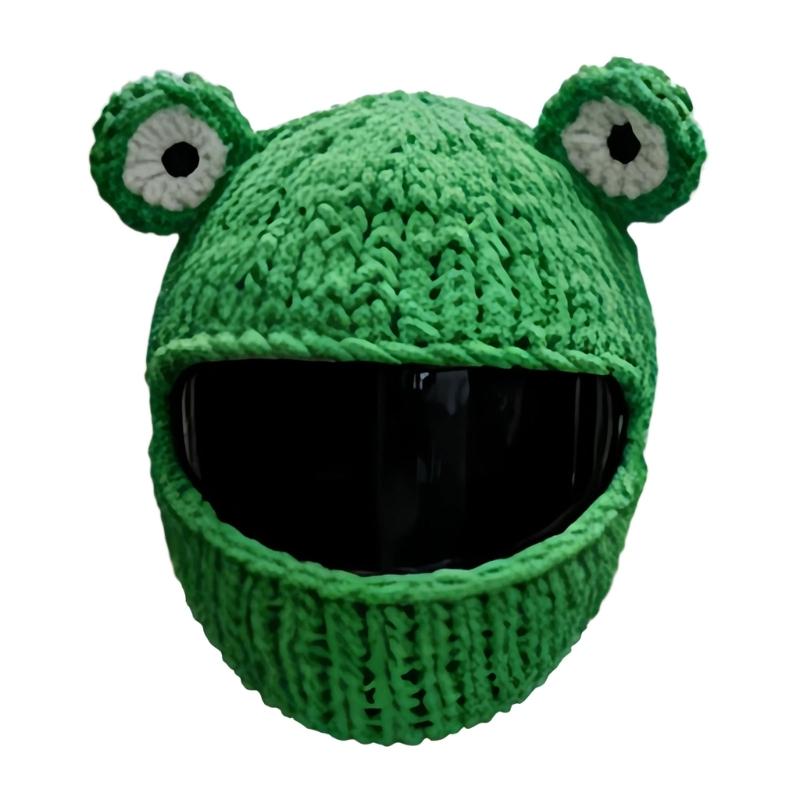Cartoon Design Motorcycling Helmet Cover Soft Acrylic Knitting Cover For Full Face Helmet Unisex Accessory