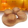 Wooden Sauna Headrest, Oak Neck Pillow with 4 Rotating Discs, Ergonomic Sauna Accessory for Neck Shoulder Pain Relief