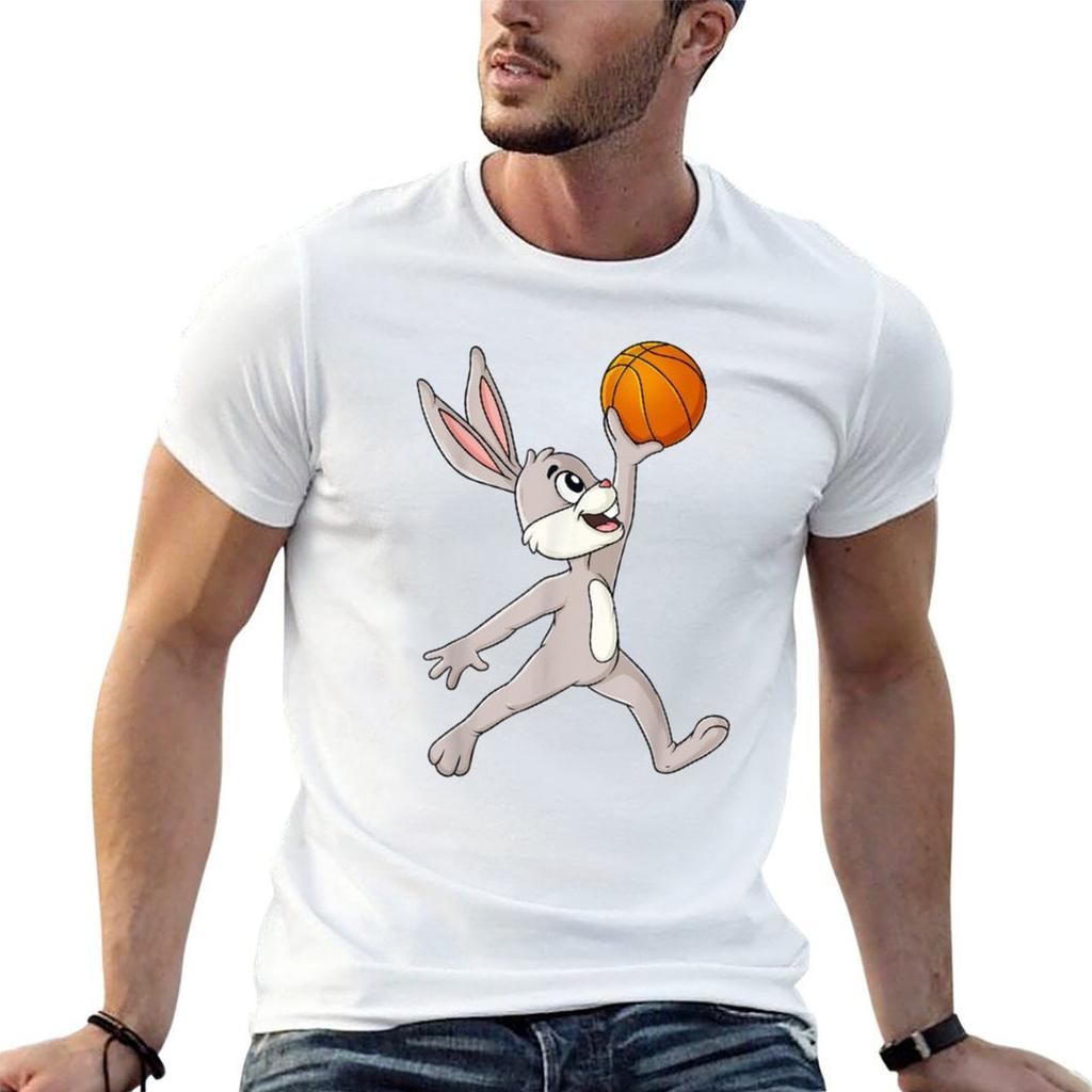 Easter Day Rabbit A Dunking Basketball Funny Boys Girls Kids Tshirt Daily Casual Short Sleeve Tee Shirt