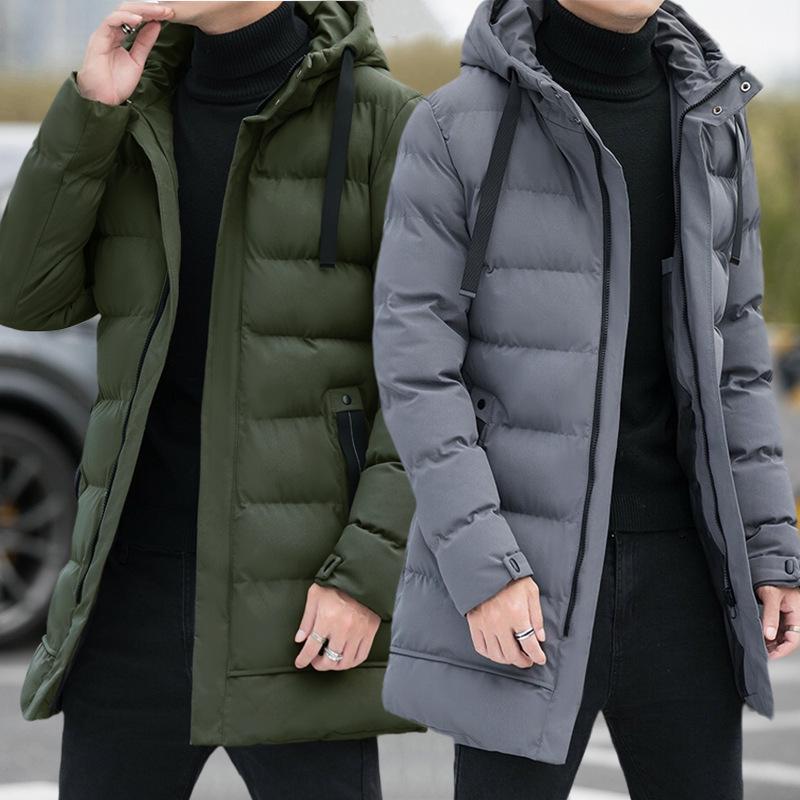 Men's Hooded Mid-Length Cotton-Padded Winter Jacket 2025