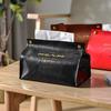 Simple PU Leather Tissue Case Desktop Napkin Pumping Paper Storage Box Foldable Paper Towel Container for Home Car Decoration