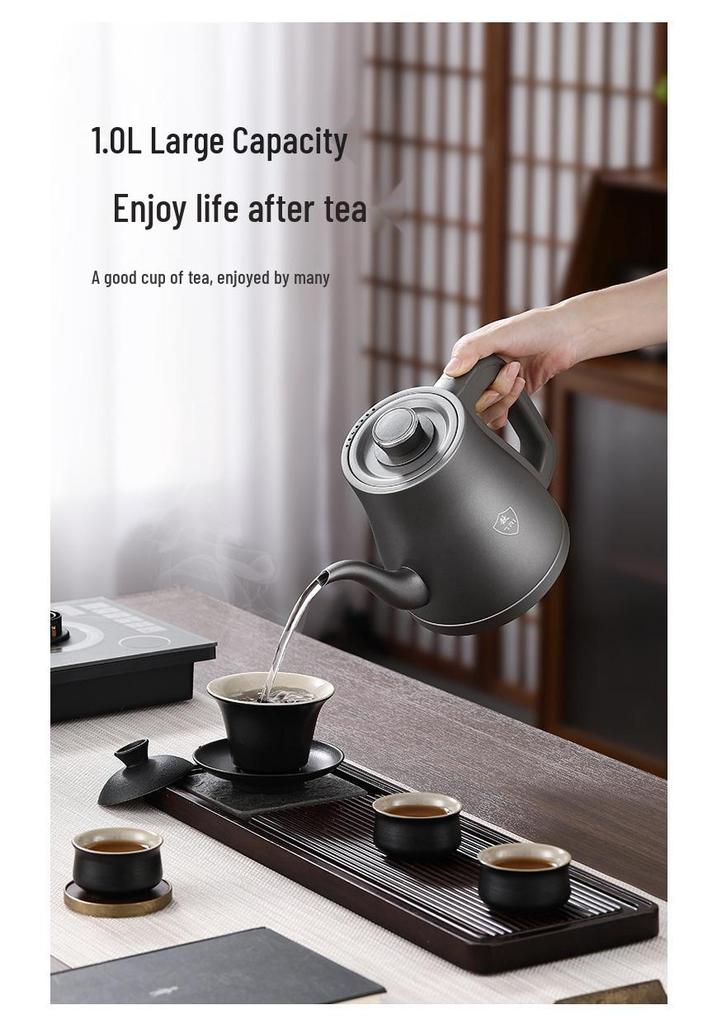 Pure Titanium Auto-Fill Electric Kettle with Tea Brewer and Anti-Overflow Feature