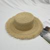 Cappelli di Paglia Estivi a Tesa Larga per Donne e Uomini Bohemien con Nappe in Rafia Cappello da Sole da Spiaggia Casual da Donna a Tesa Piatta Cappellini Panama a Tesa Piatta