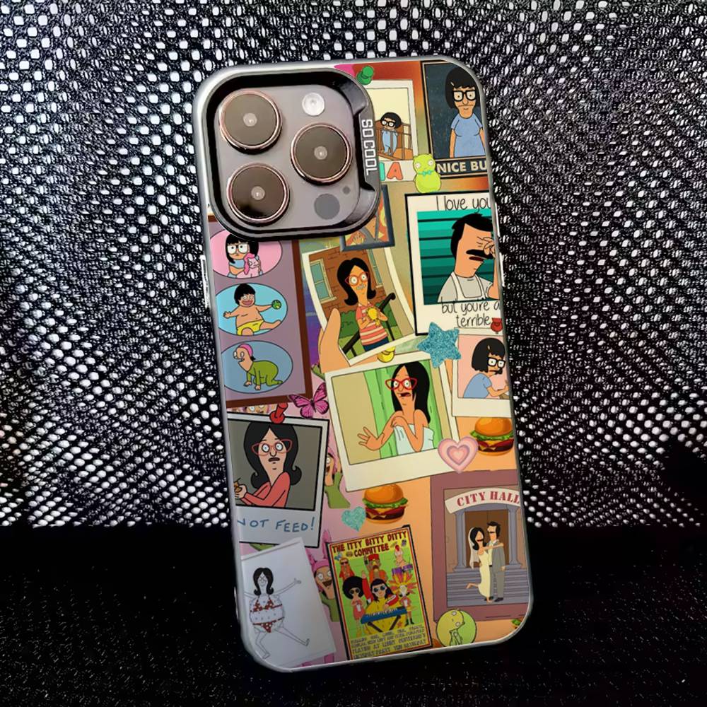 Cartoon B-Bobs Burgers Phone Case For iPhone 16,15,14,13,12,11,8,7,Pro,Max,Plus,Mini,XS,SE Anti Fall Black Matte Hard