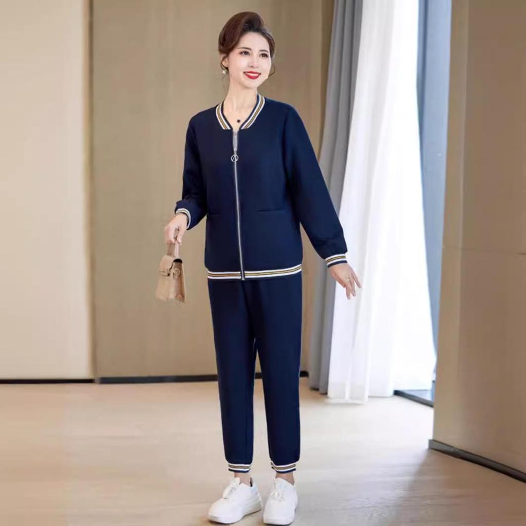 2024 Spring Sports Suits: Trendy Jackets & Two-Piece Sets for Middle-aged Women