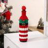 Christmas decorations red wine champagne set cartoon knitted wine bottle set hotel restaurant atmosphere scene layout