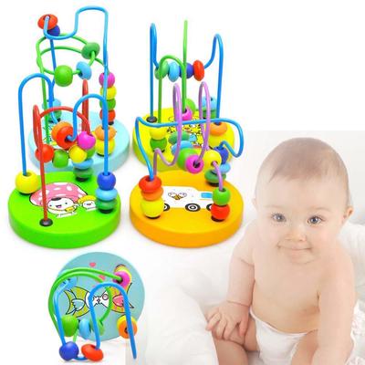 Baby leksak färgglad trä mini pärlor pedagogisk barn barn