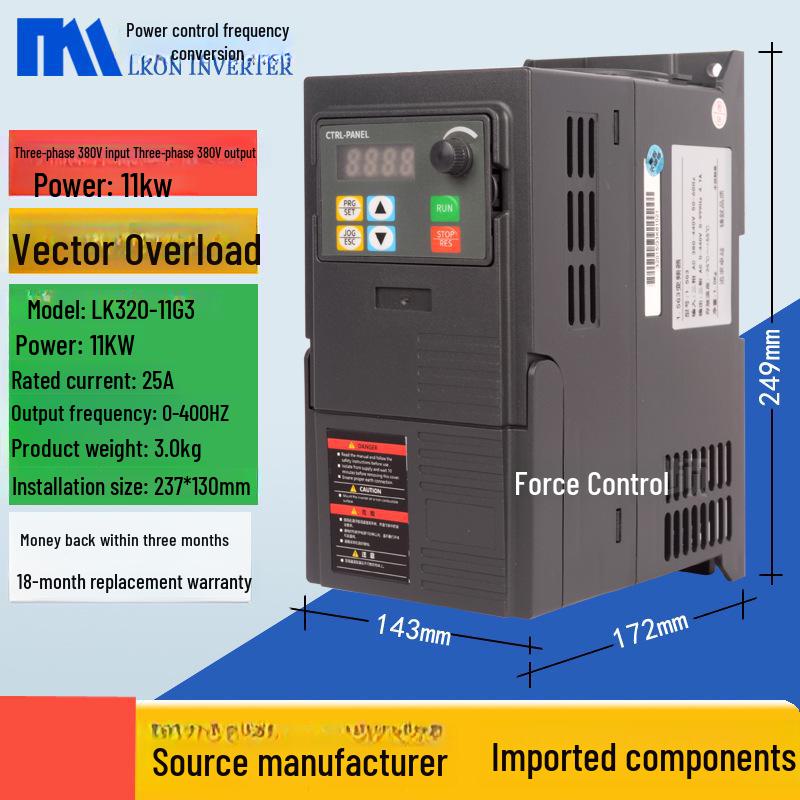 Power Control Inverter for Three-Phase Motors (1.5kW-7.5kW, 380V To 220V Speed Regulator)