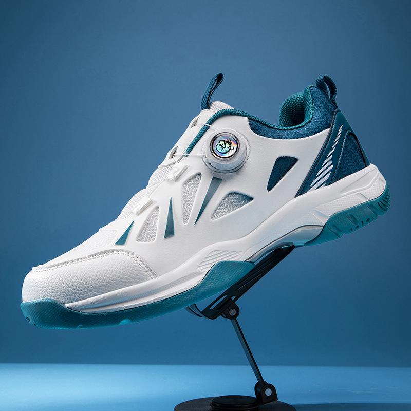 9106 Men's Shoes Rotating Buckle Badminton Low Top Tennis Table Leather Sports