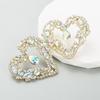 Women's Stud Earrings Creative Love Alloy Electroplated Colored Rhinestones Personalized Exaggerated Earrings